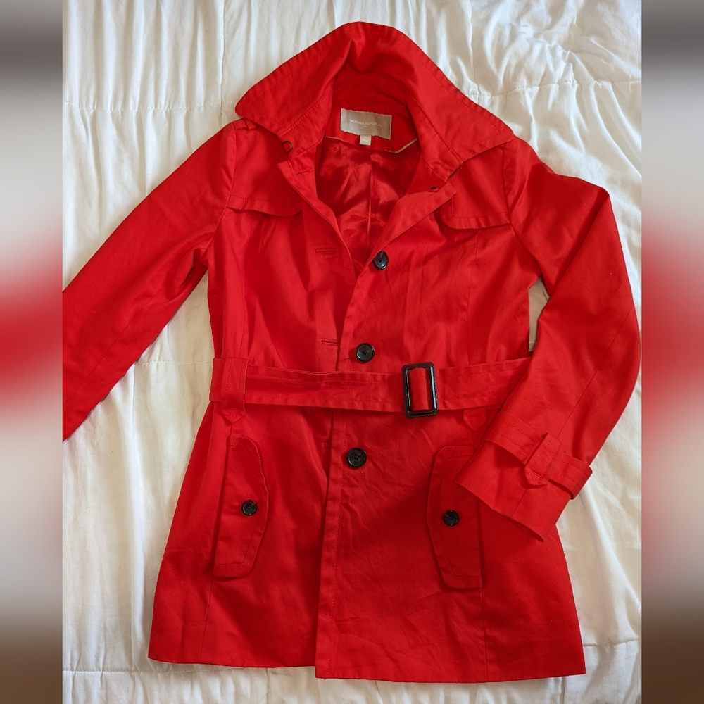 Banana Republic red trench coat. Size XS